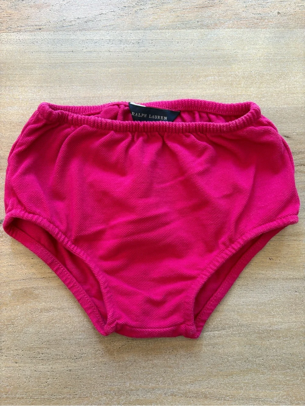 Ralph Lauren Baby Girl Hot Pink Diaper Cover Bloomer 24M 100% Cotton Pique